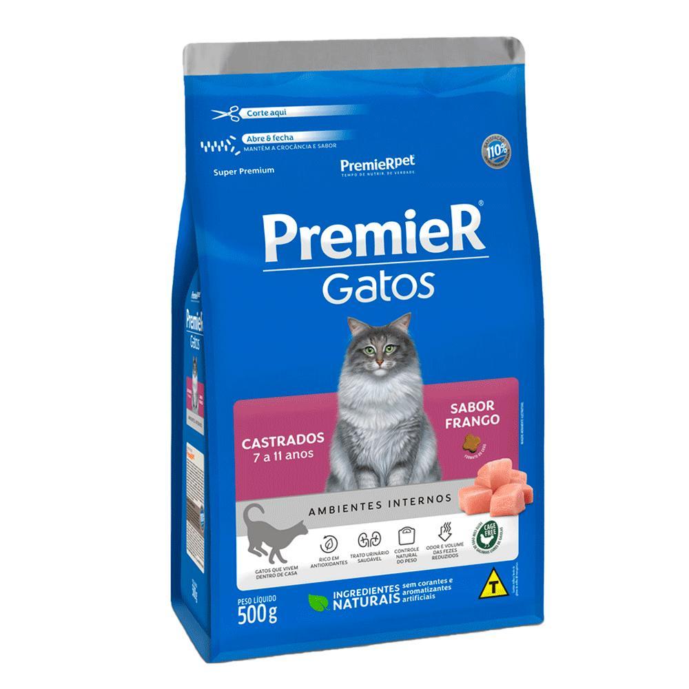 Ração Premier Ambientes Internos Gatos Castrados 7 a 11 Anos Frango - 1
