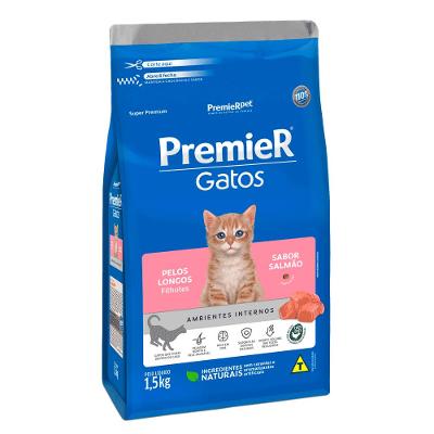 Ração Premier Ambientes Internos Gatos Filhotes Pelos Longos