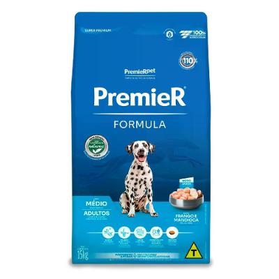 Ração Premier Formula Cães Adultos Raças Médias Sabor Frango