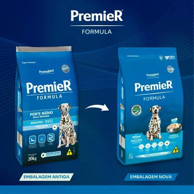 Ração Premier Formula Cães Adultos Raças Médias Sabor Frango