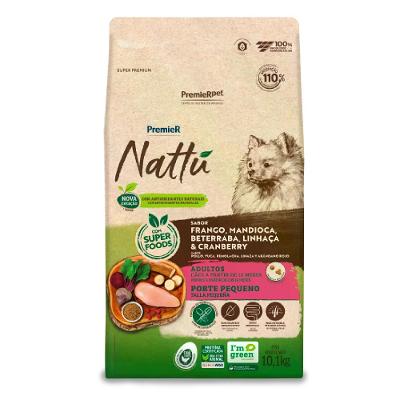 Ração Premier Nattu Cães Adultos Pequeno Porte Mandioca