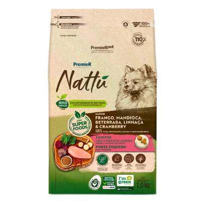 Ração Premier Nattu Cães Adultos Pequeno Porte Mandioca