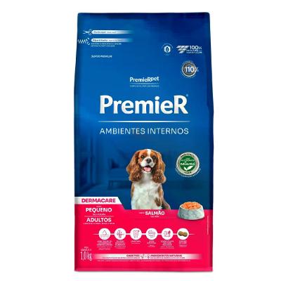 Ração Premier Ambientes Internos Dermacare Cães Adultos Raças Pequenas Salmão
