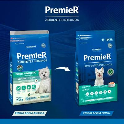 Ração Premier Ambientes Internos Adultos Raças Pequenas Frango e Salmão