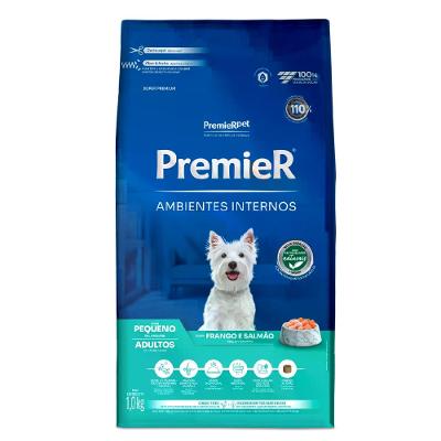 Ração Premier Ambientes Internos Cães Adultos Raças Pequenas Frango e Salmão