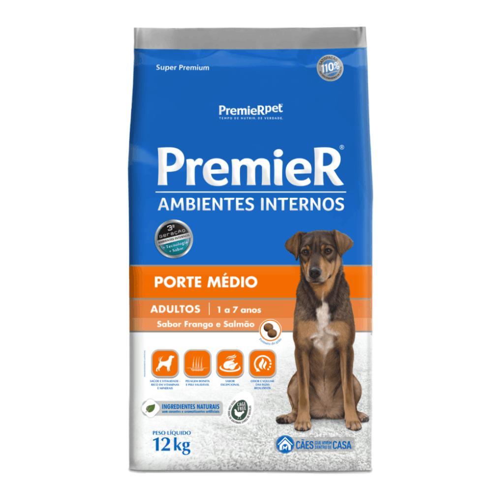 Ração Premier Ambientes Internos Cães Adultos Porte Médio Frango e Salmão - 2