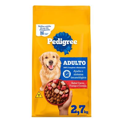 Ração Pedigree Cães Adultos Raças Médias e Grandes Carne, Frango e Cereais