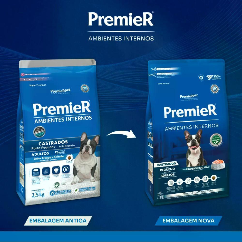 Ração Premier Ambientes Internos Cães Castrados Adultos Frango e Salmão - 8