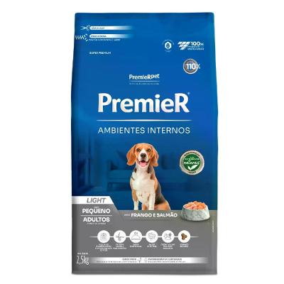 Ração Premier Ambientes Internos Light Cães Adultos Frango e Salmão