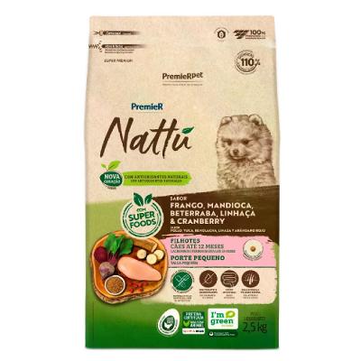 Ração Premier Nattu Cães Filhotes Pequeno Porte Mandioca