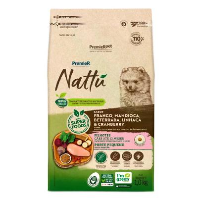 Ração Premier Nattu Cães Filhotes Pequeno Porte Mandioca