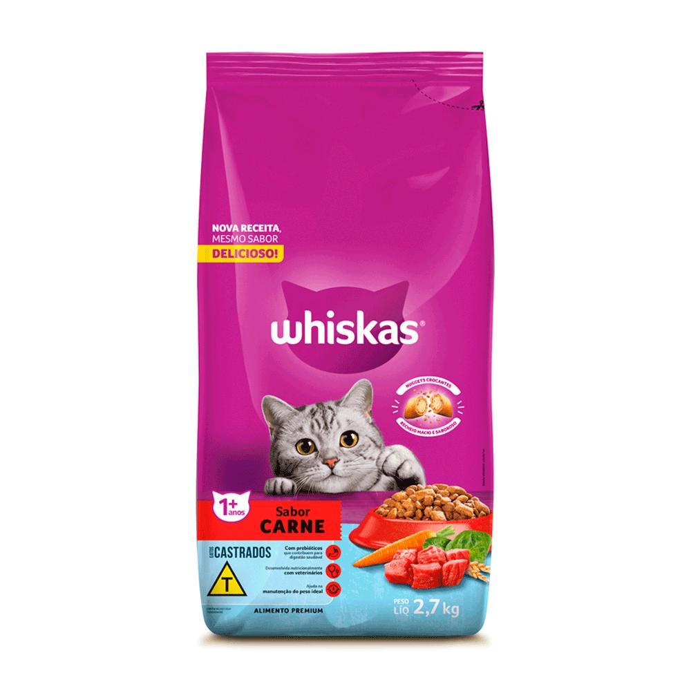 Ração Whiskas Gatos Adultos Castrados Carne - 3