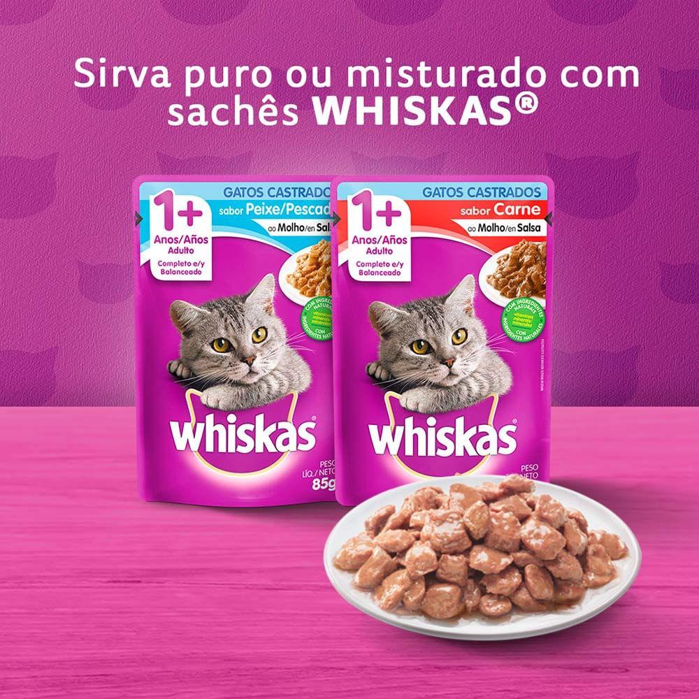 Ração Whiskas Gatos Adultos Castrados Carne - 8