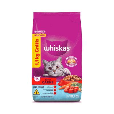 Ração Whiskas Gatos Adultos Castrados Carne