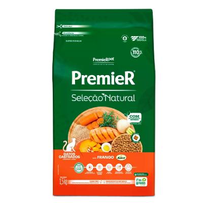 Ração Premier Seleção Natural Gatos Castrados Frango Korin