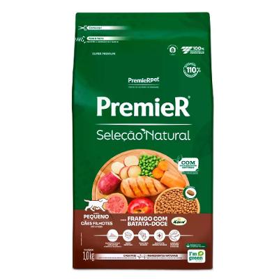Ração Premier Seleção Natural Cães Filhotes Raças Pequenas Frango com Batata Doce