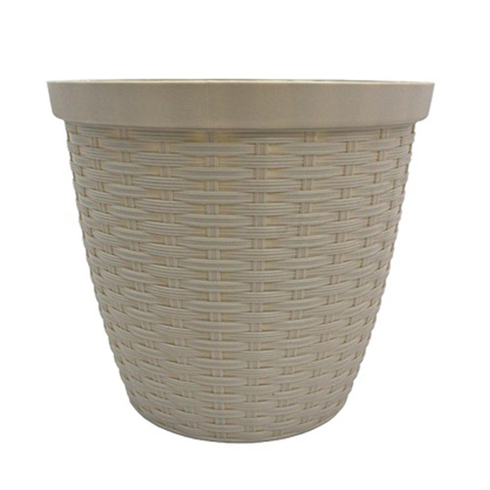 Cachepô Rattan Taupe FG Import Cinza - 1