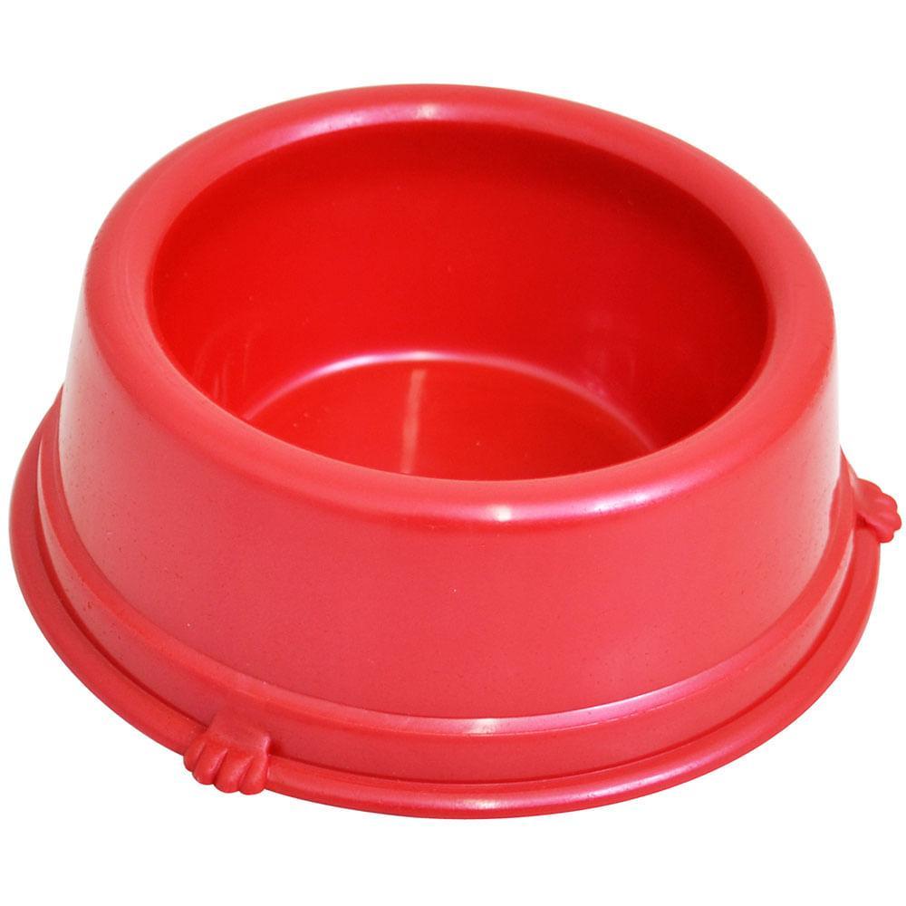 Comedouro Plástico Cães Vermelho Triton Dog - 1