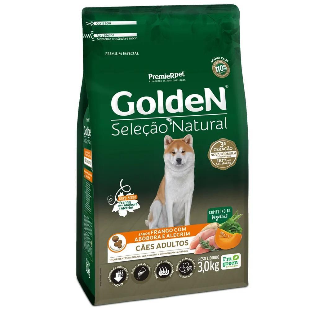 Ração Golden Seleção Natural Cães Adultos Frango, Abóbora e Alecrim - 1