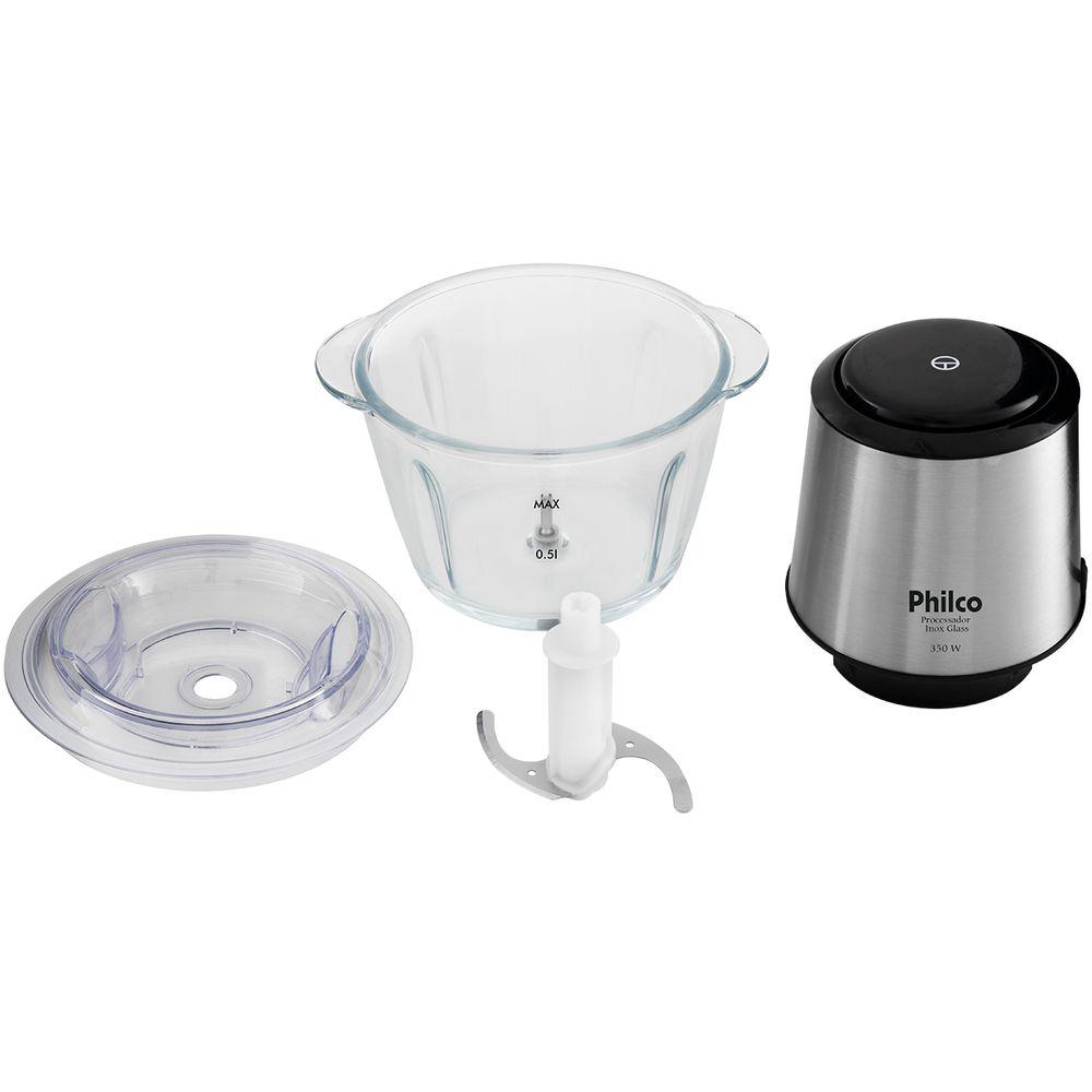 Processador Philco Inox Glass 1,2L 350W Função Pulsar PPS01I - 2