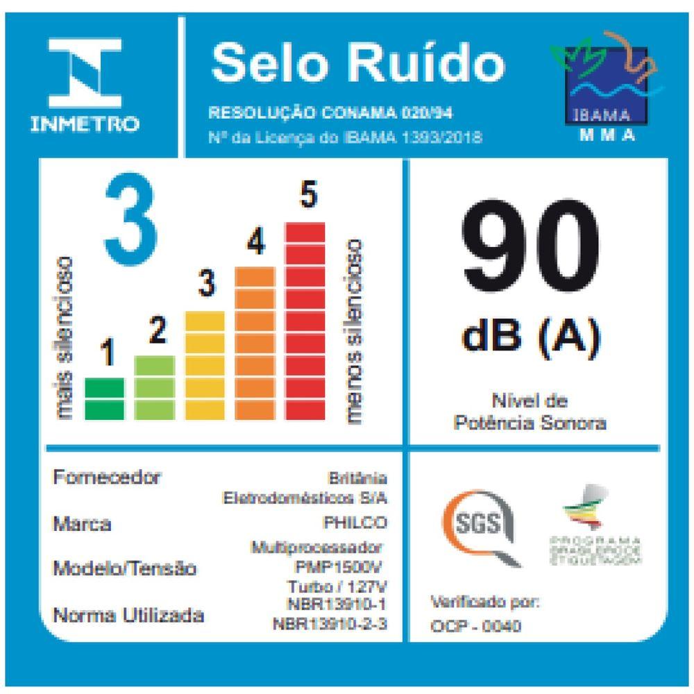 Multiprocessador Philco PMP1500V 5 em 1 Turbo 900W - 5