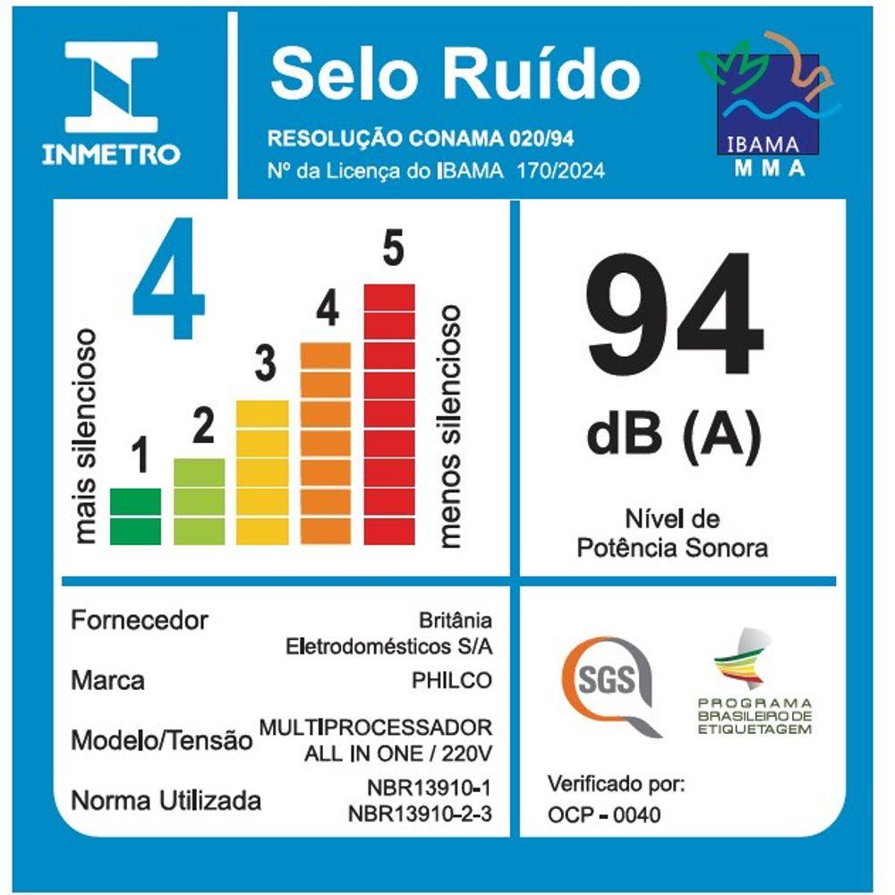 Multiprocessador Philco All In One Citrus 1000W 5 em 1 Preto - 8