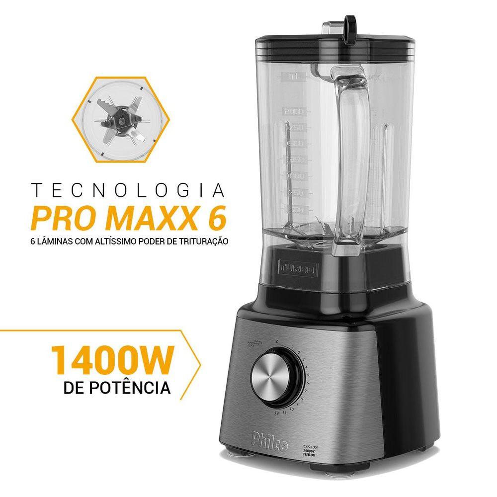 Liquidificador Philco PLQ2100PI 12 + Turbo 3L 1200W - 3