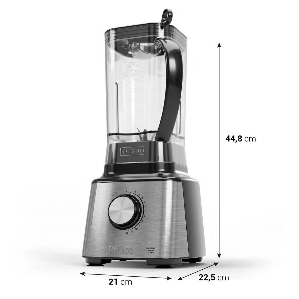 Liquidificador Philco PLQ2100PI 12 + Turbo 3L 1200W - 6