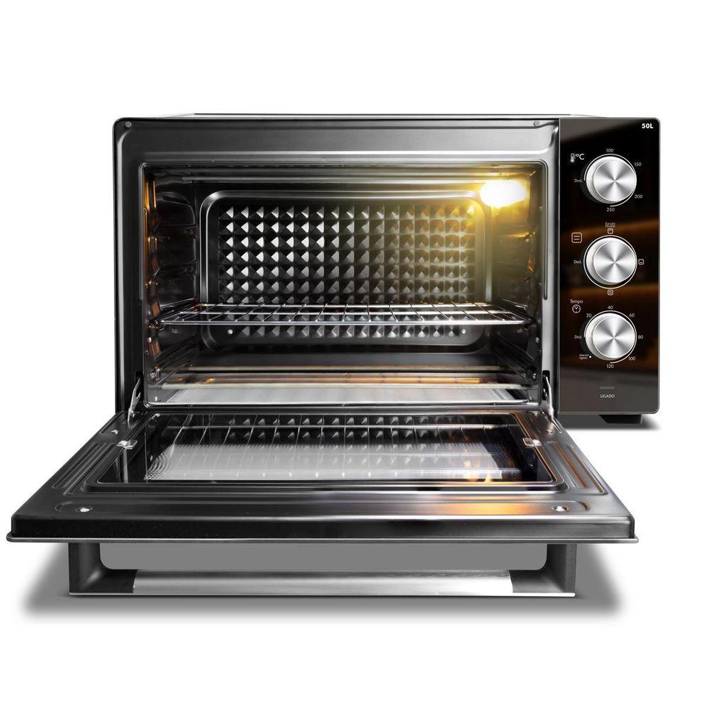 Forno Elétrico Philco 50l Cinza Espelhado Full Glass PFE50PE - 2