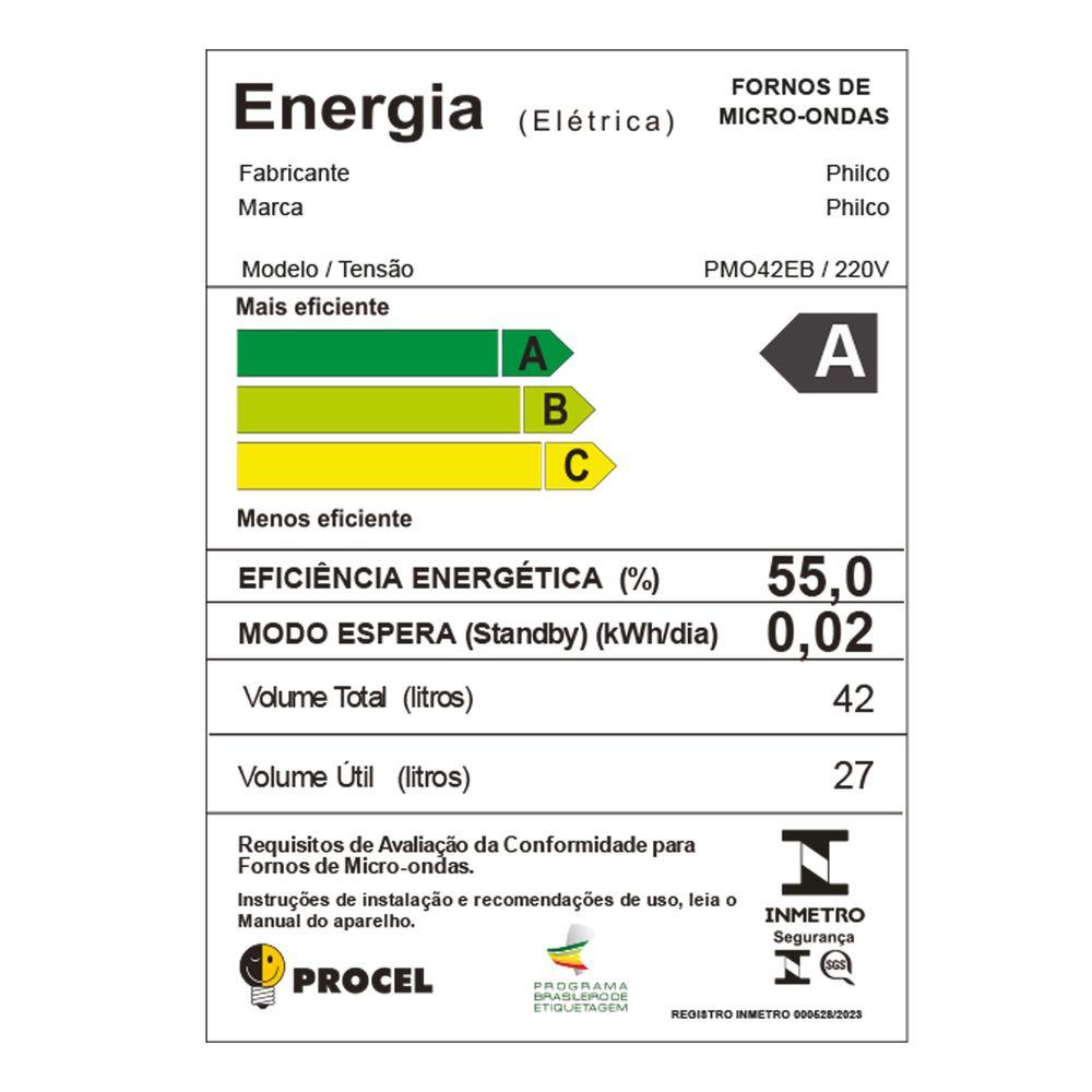 Micro-ondas 42L Philco Jumbo Múltiplas Funções 1560W PMO42EB - 7