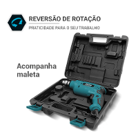 Furadeira Philco Force 650W 2800RPM com Maleta PFU01M - 5