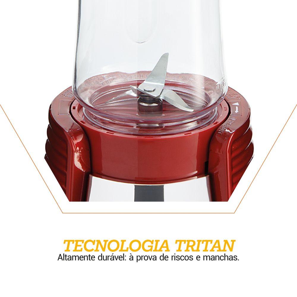 Liquidificador Philco Fit Retrô Blender Vermelho 300W - 3