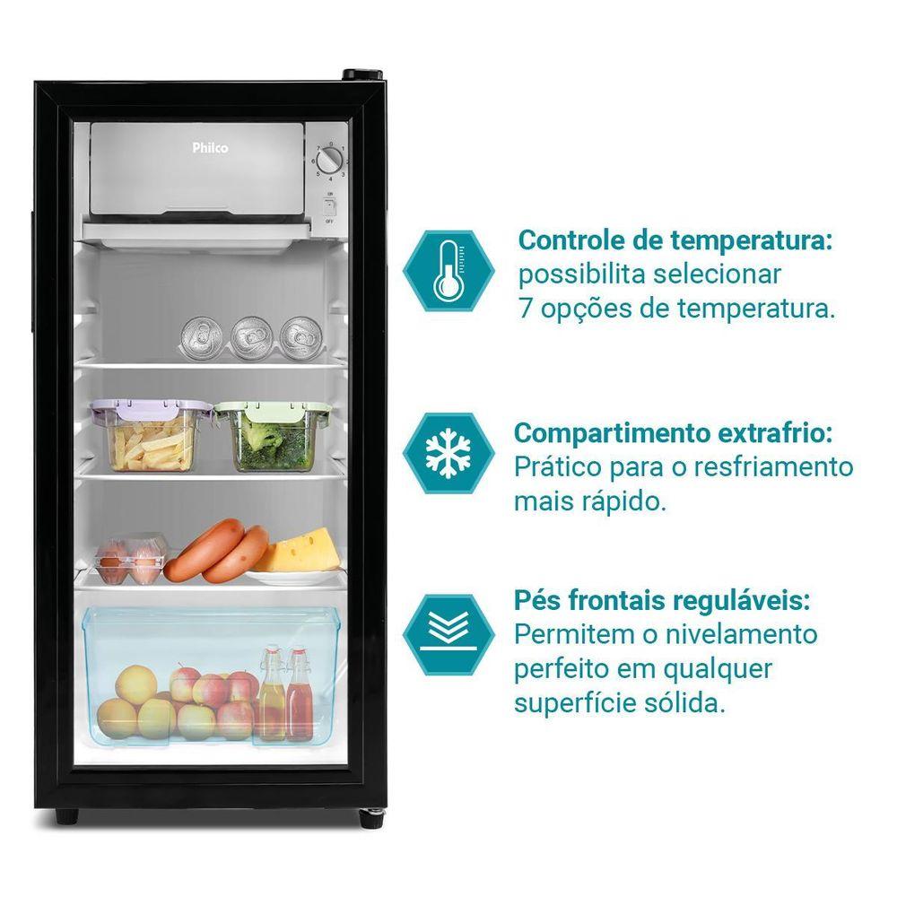 Frigobar Philco 85L Preto 7 Níveis de Temperatura PFG105PG - 4