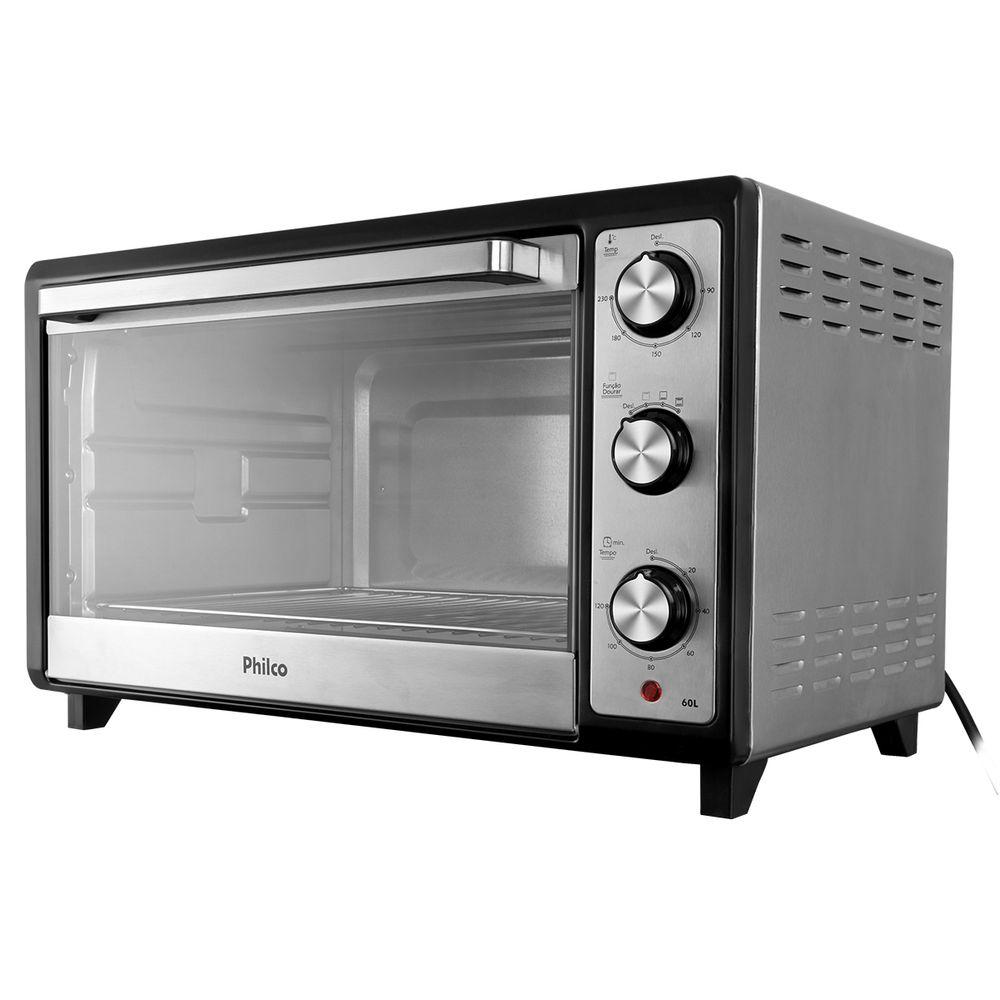 Forno Elétrico Philco 60L Preto Inox 4 Resistências PFE60I - 4