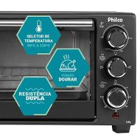 Forno Elétrico Philco 17L Preto 2 Resistências PFE17P