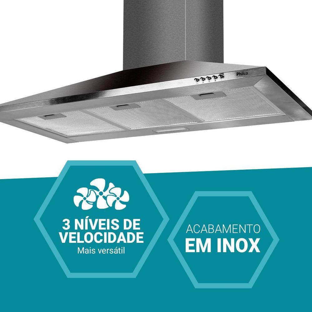 Coifa Pirâmide Philco 2 em 1 90cm Inox PCO92I - 4