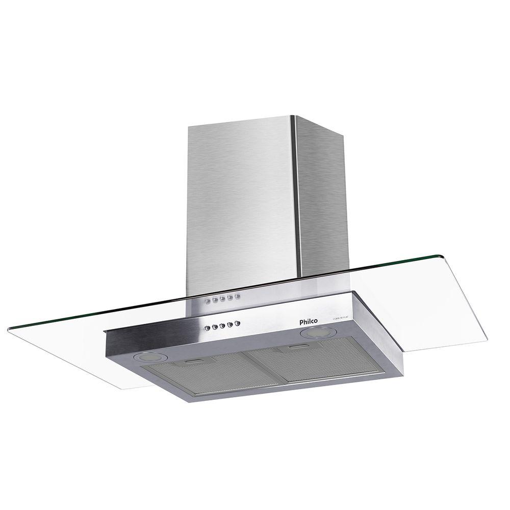 Coifa Flat Philco PCO90I 90cm Led Vidro Inox Exaustor e Depurador - 3