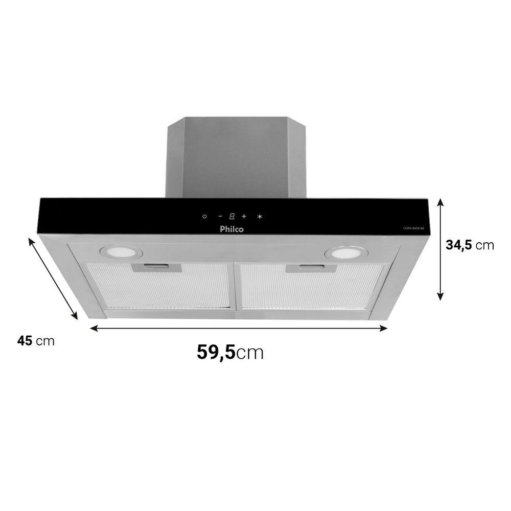 Coifa de Parede Philco 60cm Depurador e Exaustor PCO60I Flat - 6
