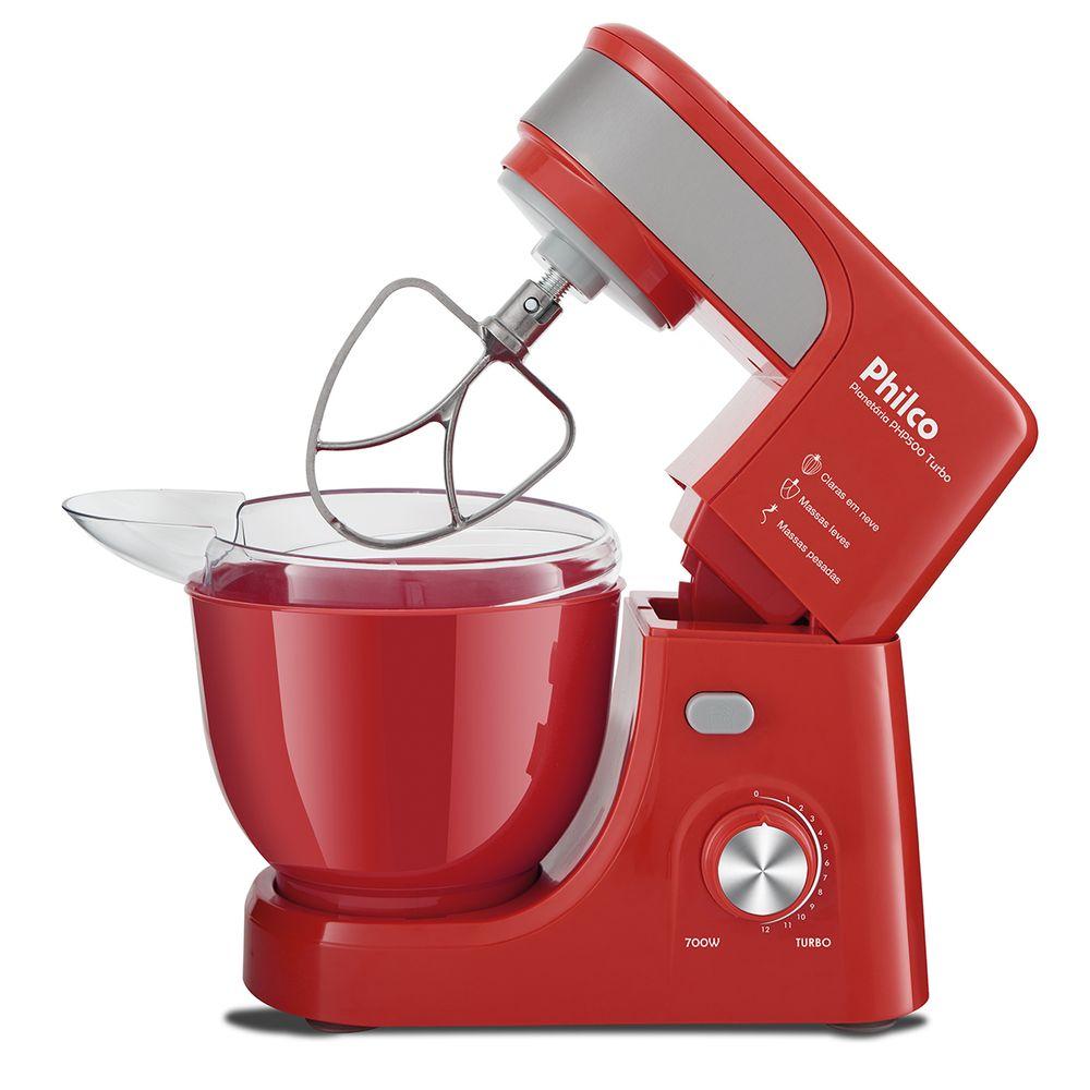 Batedeira Planetária Philco PHP500 Turbo Vermelha 700W - 4