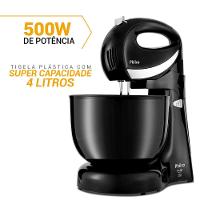 Batedeira Philco 500W 4L Preta Paris Duo Mixer Turbo
