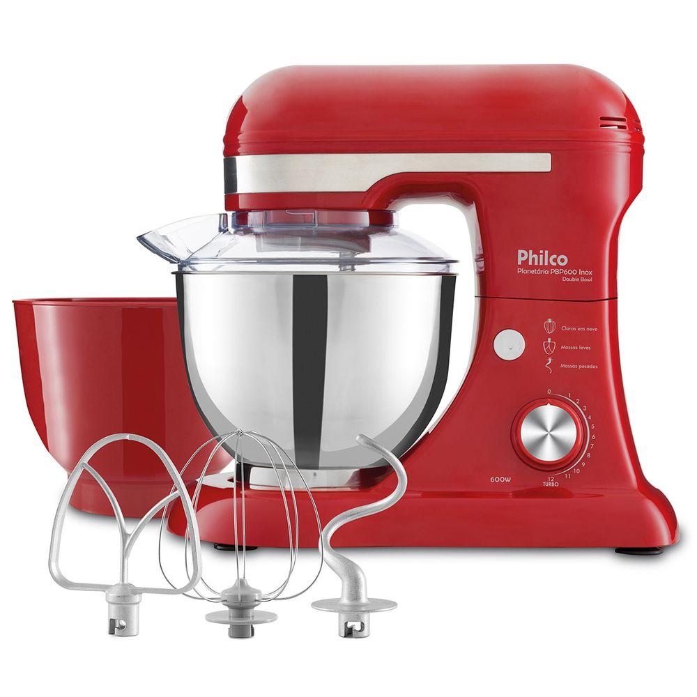Batedeira  Planetária Philco PBP600V Turbo Inox Double Bowl 600W - 1