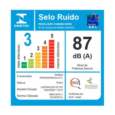 Aspirador de Pó Vertical Philco 2 em 1 1450W PAS1600P