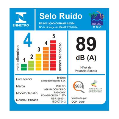 Aspirador de Pó Philco PAS4000V Power Clean