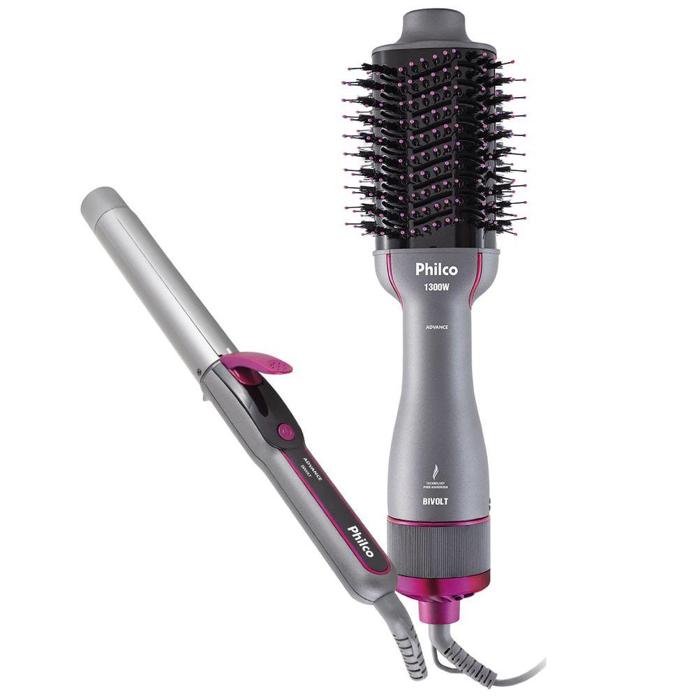 Kit Philco Escova Secadora e Cacheador Bivolt PKT3000 - 1