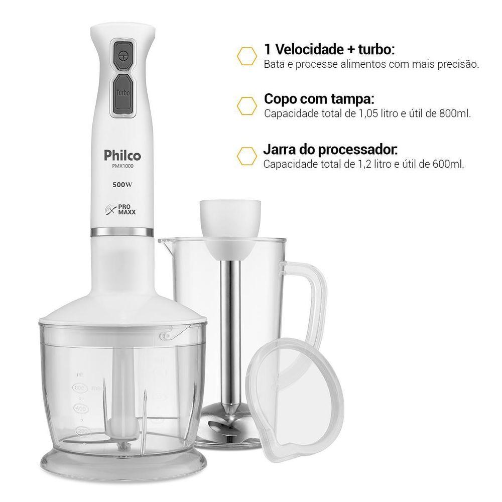 Mixer Philco 4 Lâminas Pro Maxx 2 e 1 500W PMX1000 - 2