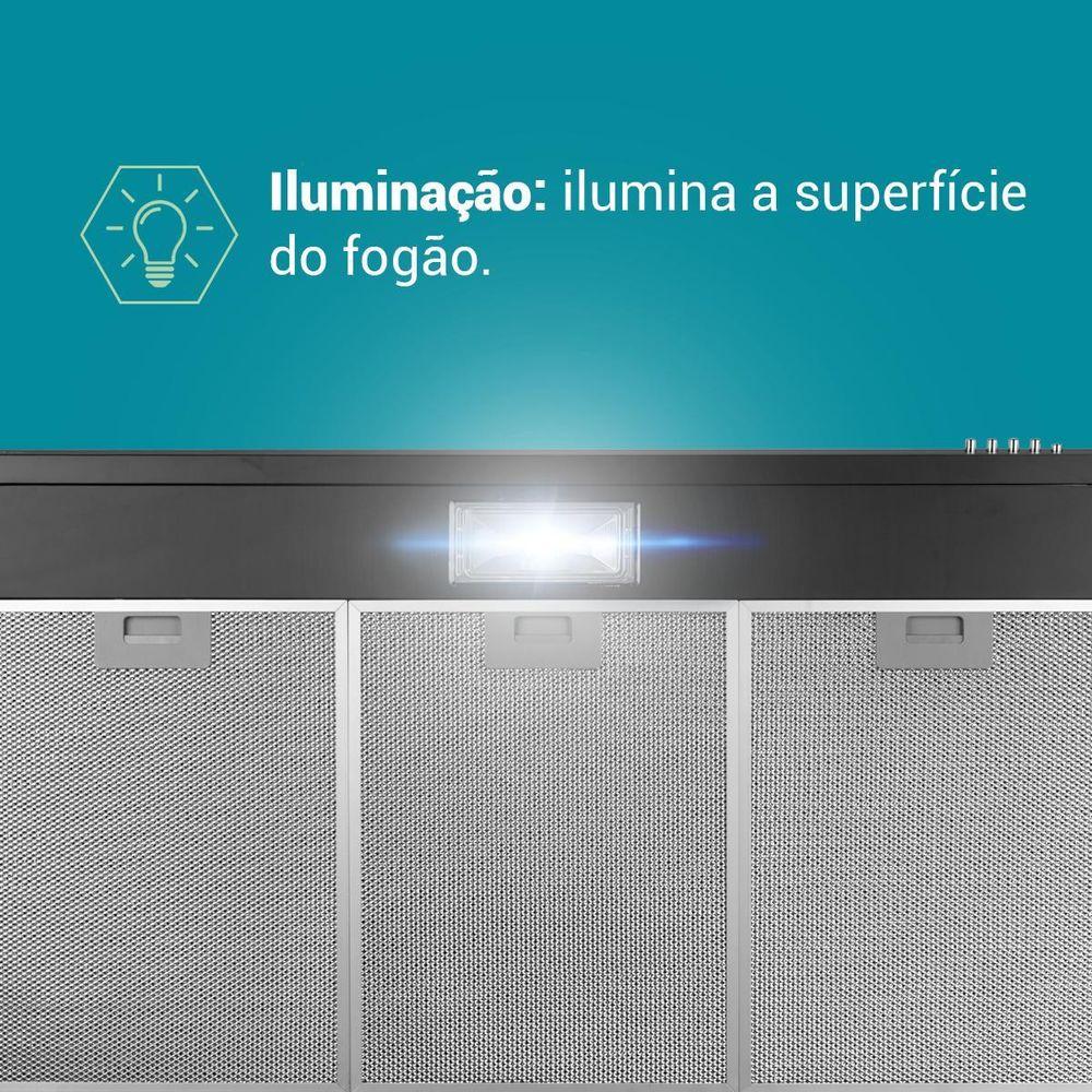 Depurador e Exaustor Philco 80cm Preto 3 Velocidades PDR80P - 5