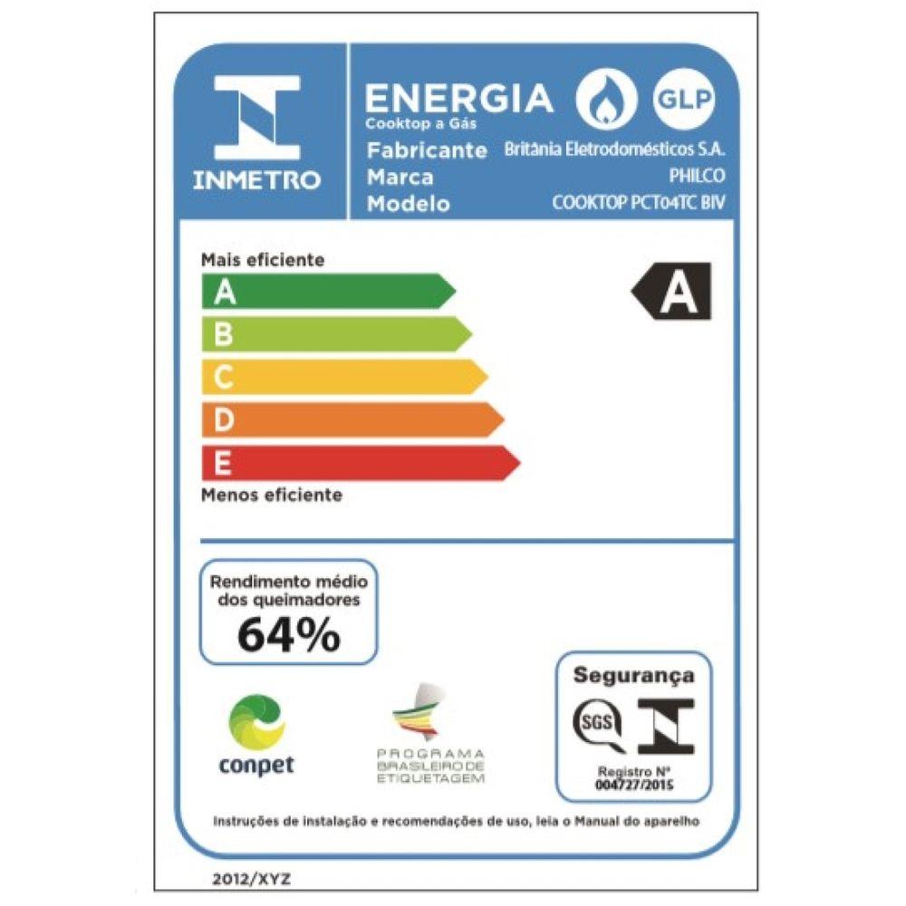 Cooktop a Gás Philco 4 Queimadores Superautomático PCT04TC Bivolt - 5