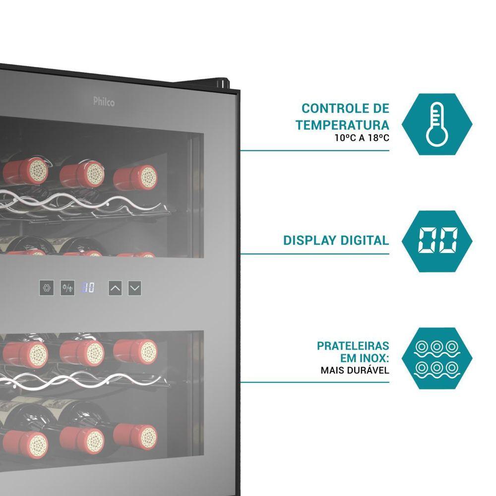 Adega Philco 16 Garrafas Display Digital Bivolt PAD16E - 3