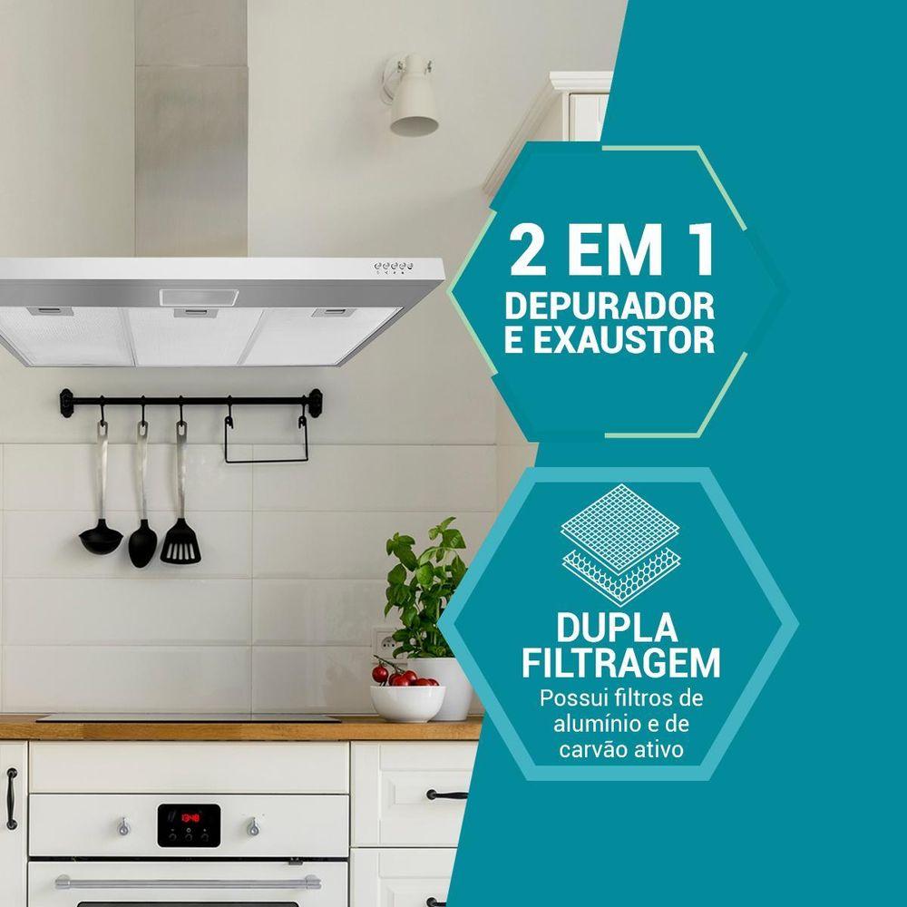 Depurador e Exaustor Inox Philco 3 Velocidades 150W PDR80I - 2
