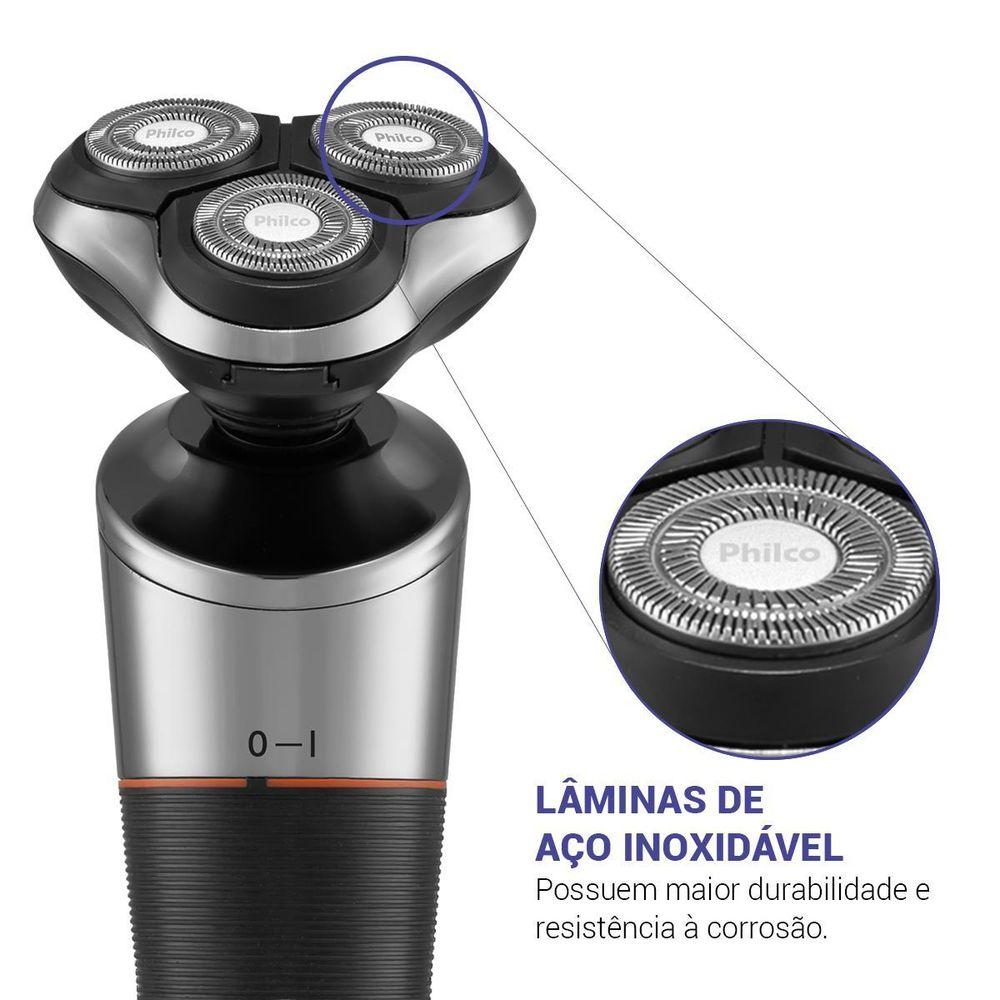 Barbeador Elétrico Philco 9 Acessórios Bivolt PBA10 - 3